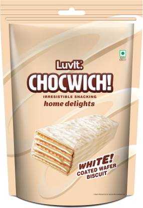 LuvIt Chocwich White Home Delights Wafer Chocolates | Crunchy & Delicious | Homepack | Bars