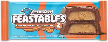 Mr Beast Feastables Creamy Peanut Butter 2 Cups | Milk Chocolate | Bars