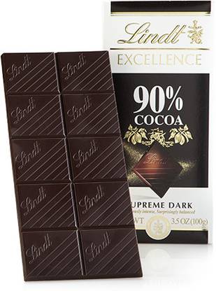 LINDT Excellence 90% COCOA Supreme Dark Milk Chocolate (IMPORTED FROM SWISS) Bars