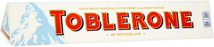 Toblerone SWISS WHITE CHOCOLATE (1 x 100 gm) WITH HONEY & ALMOND NOUGAT Bars