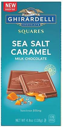 Ghirardelli Sea Salt Caramel Milk Chocolate Squares Bar, 4.8 Oz Bar Bars