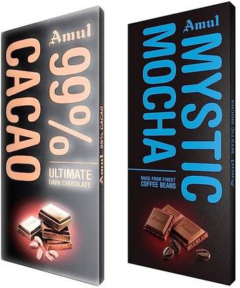 Amul 99% Cacao Chocolate & Mystic Mocha Chocolate Bars