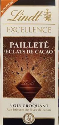 LINDT Excellence Extra Fine Dark Chocolate With Crunchy Cocoa Nibs Bars