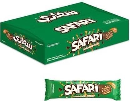 Gandour Safari Milk Chocolate Bar Wafer Caramel & Rice Cereal Coverd With Milk Chocolate Bars