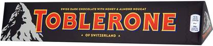 Toblerone SWISS DARK CHOCOLATE (1 x 100 gm.) WITH HONEY & ALMOND NOUGAT Bars