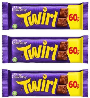 Cadbury Twirl Intense 2 Milk Chocolate Fingers Each 43g (UK) Bars