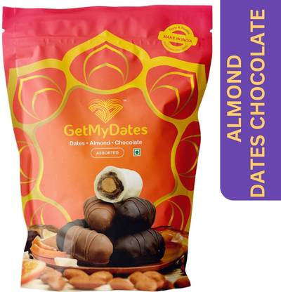 Getmydates Premium Dates Chocolate with Golden Roasted Almond ( 120 gm, approx.) Truffles