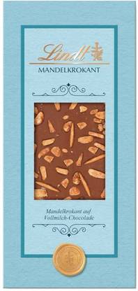 LINDT Mandelkrokant Almond Brittle Swiss Milk Chocolate Bar With Almond Bars