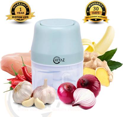 HIYAZ by HIYAZ Electric Mini Chopper Food Processor For Onion/Ginger/Pepper/Nuts/Meat (250 ML) Electric Vegetable & Fruit Chopper