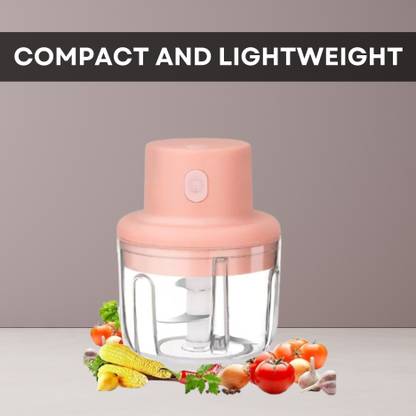 SACRO Chopper (Electric Rechargeable Chopper) for Kitchen Vegetable Garlic Onion Q208 Electric Vegetable & Fruit Chopper