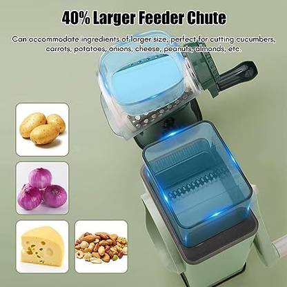 VARIYAENTERPRISE28 3 in 1 Multi-Function Rotary Vegetable Cutter Cheese Grater Kitchen Salad Maker Vegetable & Fruit Grater & Slicer