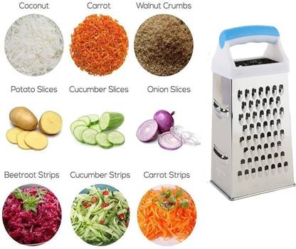 AVMART Stainless Steel 4 in 1 for Cheese Ginger Vegetable & Fruit Grater & Slicer