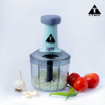 Itech by i-tech Food Chopper 900ml, Steel Large Manual Hand-Press Vegetable Chopper Vegetable & Fruit Chopper
