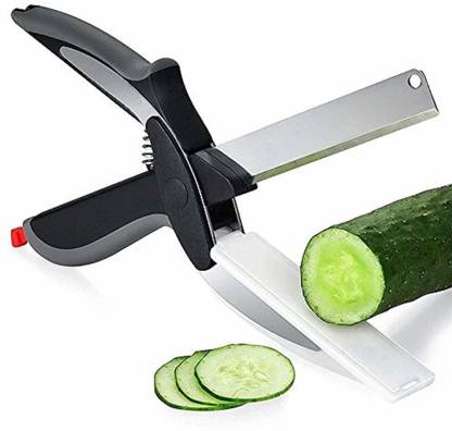 Funel Clever Cutter Kitchen Knife Food Chopper / Smart Cutter Scissor Knife Multi-Functional Kitchen Snap Cutter Food Scissors for Fruits, Vegetables (Clever Cutter) Vegetable & Fruit Chopper
