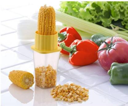EDITIONENT Unbreakable Plastic Corn Seeds Remover with Body Container Corn Chopper