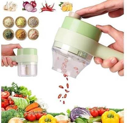 Levodorm by no 4 in 1 Handheld Electric Vegetable Cutter Electric Vegetable & Fruit Chopper