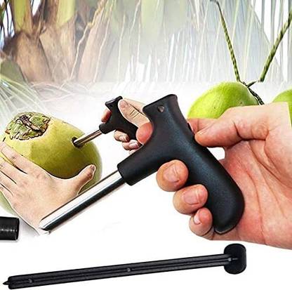 HS IND by Harishree Coconut Opener Steel Peeler Young Water Punch Tap Drill Straw Hole Open Coconut Chopper