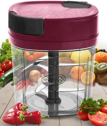 Arcane Big Size 1000ml Maroon Color Dori Handy Manual Onion Square Chopper for Kitchen Vegetable & Fruit Chopper