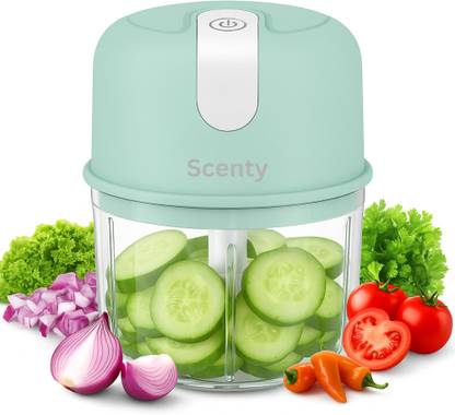 SCENTY by Scenty Elite Rechargeable Mini Electric Chopper, and Food 250 Ml, One Touch Operation Electric Vegetable & Fruit Chopper