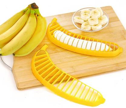 WINCY Banana Slicer- Perfect for Fruit Salads Handle Plastic Slicer Cutter Chopper Banana Slicer