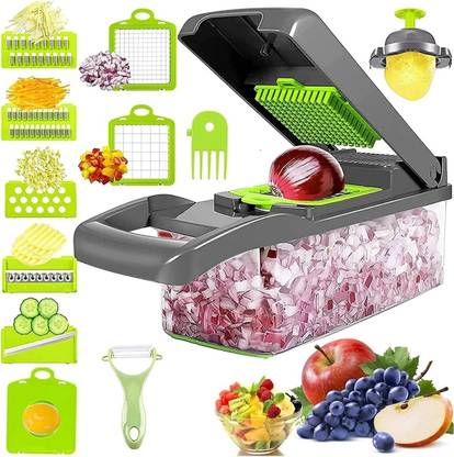 OBIXO Multifunctional Vegetable Pro Chopper/ 14 in 1 Chopper and Grater Vegetable & Fruit Chopper