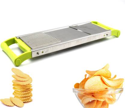 SEE INSIDE Potato Stainless Steel Vegetable Slicer for Chips Maker with Ergonomic Handles Vegetable & Fruit Slicer