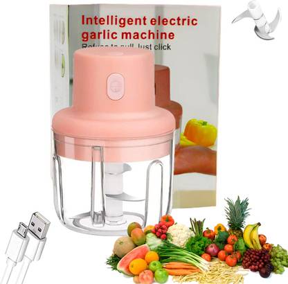 JPRO New Electric Mini Garlic Chopper with USB charging, Hand mix Grinder Electric Vegetable & Fruit Chopper