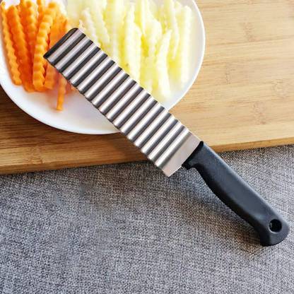 ARQIVO Stainless Steel Crinkle Cutter Slicer Potato Chip, French Fries Wave Knife Vegetable & Fruit Grater & Slicer