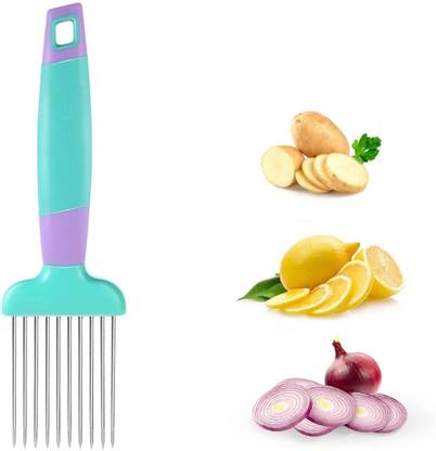 HARVA Onion Cutter Slicer with ABS Handle for Slicing Onion Eggs Fruits Chopper Blue Vegetable & Fruit Slicer