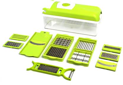 DeoDap Multipurpose 13-in-1 Jumbo Manual Vegetable and Fruit Chopper Cutter Grater Slicer, Dicer, Fruit Slicer Vegetable & Fruit Grater & Slicer  (1 X Chopper, 12 X Blades)