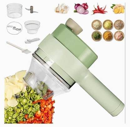 HJLSE Mini Electric Garlic Chopper Slicer, 250 ml Portable Food Chopper Electric Vegetable & Fruit Chopper