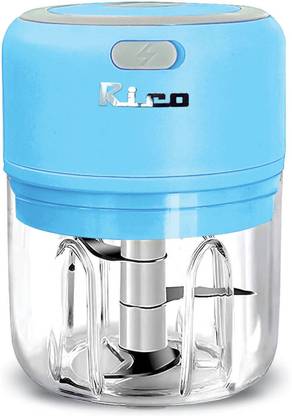 Rico CH2112 Blue Portable USB Rechargeable Mini Chopper for Onion, Ginger , Meat Electric Vegetable & Fruit Chopper