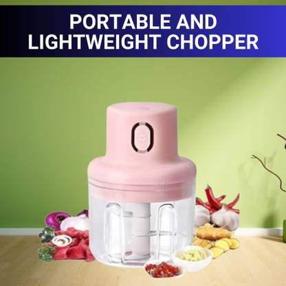 SACRO Chopper (Electric Rechargeable Chopper) for Kitchen Vegetable Garlic Onion Q397 Electric Vegetable & Fruit Chopper