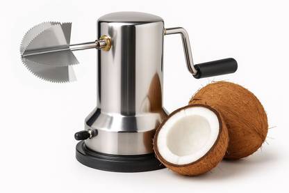 Bmado Stainless Steel Coconut Grater with Vacuum Base & Rotatable Handle – Manual Use Coconut Scraper