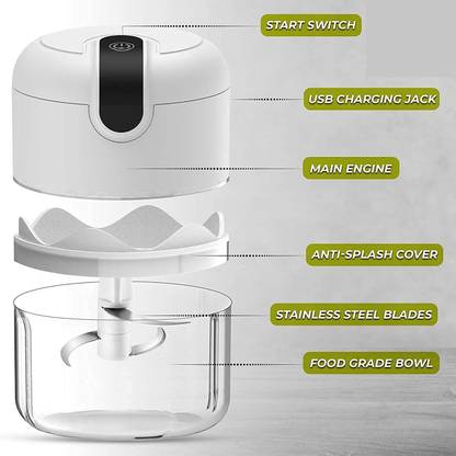 Mexican Mini Garlic Chopper Small Wireless Food Processor Chopper