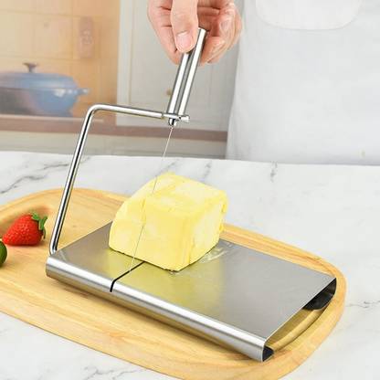 venimall Slicer Stainless Steel Cheese Cutter with Accurate Size Scale Wire Cheese Slicer