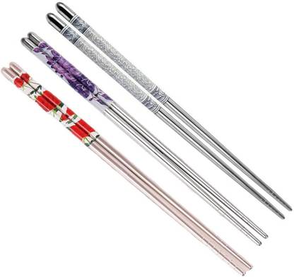 Hichaki Traders Chewing, Eating, Training, Decorative Stainless Steel, Steel Korean, Chinese, Japanese, Vietnamese Chopstick