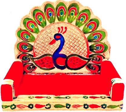 Pal Trader Wooden Shinghasan For Laddu Gopal Ji and Mayur Design for Thakur ji Wooden Pooja Chowki