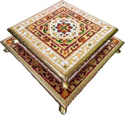 kailash enterprises Wooden Pooja Chowki