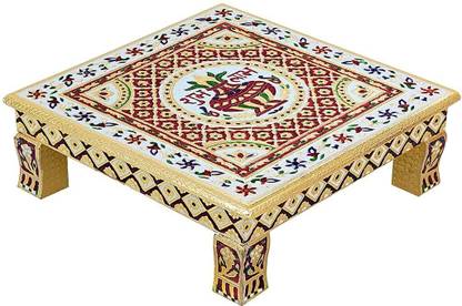 Sgr Handicratfs Wooden Chaurang or Chowki for pooja (15 Inch) Wooden Pooja Chowki