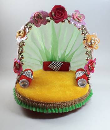 RDH ENTERPRISES Thakur ji Singhasan, Laddu Gopal ji Singhasan usable 0 to 3 no Wooden All Purpose Chowki