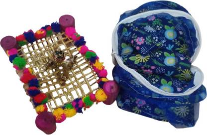 SHYAM combo of 2 Laddu ji aasan/Khat/Charpai/manji(size 4to6)(any random) Wooden All Purpose Chowki