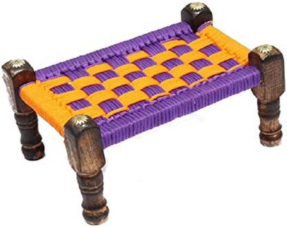 RADHA KRISHNA MART Khaat/Plang/Khatiya for Thakur ji, Balgopal (Laddu Gopal Size 4,5,6) Bed Nylon Wooden All Purpose Chowki