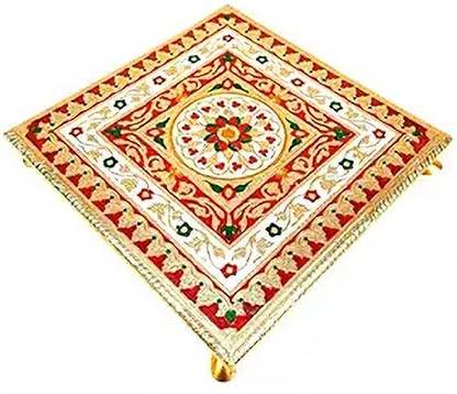 Apkamart Puja Chowki | Wooden Pooja bajot - Chowki For Pooja & Home Decor - 12 Inch Wooden All Purpose Chowki