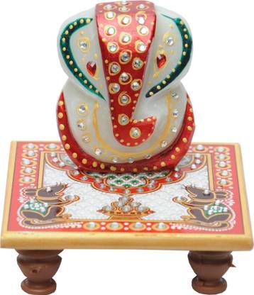 Pavitra Mandir HT-MB-GANESH-CH Marble All Purpose Chowki
