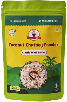 foodfrillz Coconut Chutney Powder, 200 g (Nariyal Chutney) South Indian Flavour Chutney Powder