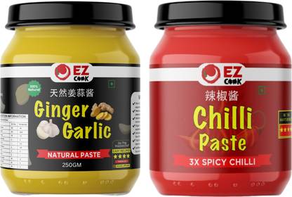 ez cook Ginger Garlic Paste & Chilli Paste | No preservatives | No MSG | Regular Use | Chutney Paste