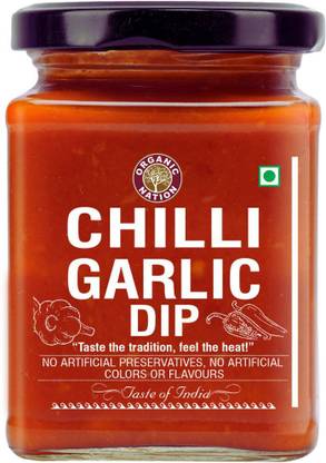 Organic Nation Chilli Garlic Dip |Made of Red Chillies, Garlic &Spices| No Added Preservatives Chutney Paste
