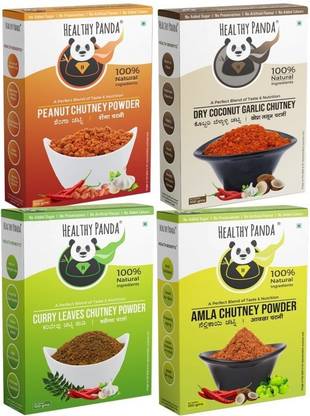 HEALTHY PANDA Assorted Chutney Combo 400G (100GX4) - 4 Different Variety of Chutney Powders Chutney Powder
