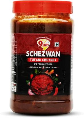 9am Schezwan Toofani Chutney | Hot & Spicy Sauce | Ready To Use Spicy Dipping Chutney Paste